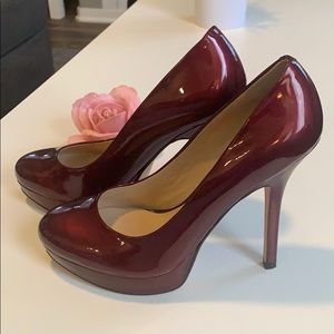 Joan & David Burgundy Patent Leather Pumps